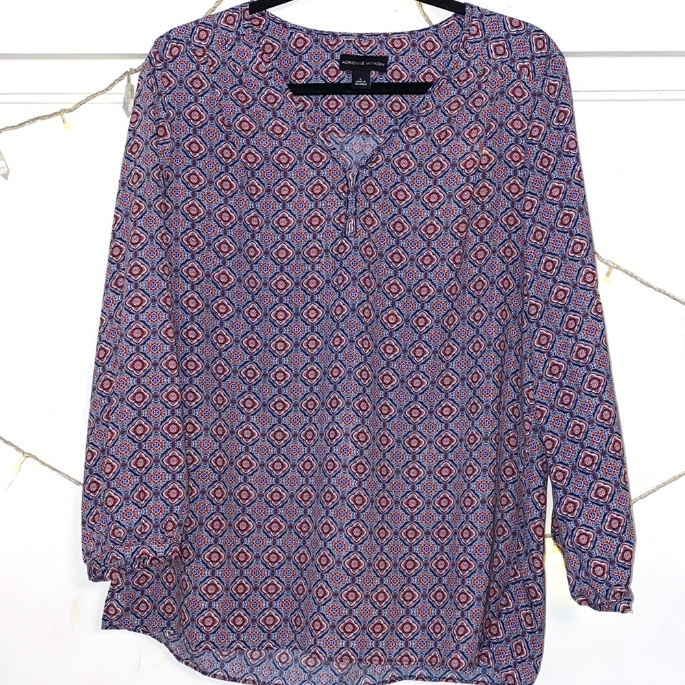 Boho Lightweight Patterned v-Neck Blouse